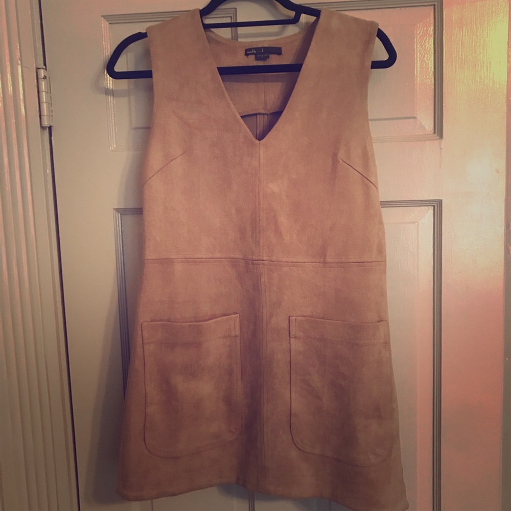 Faux suede mini dress